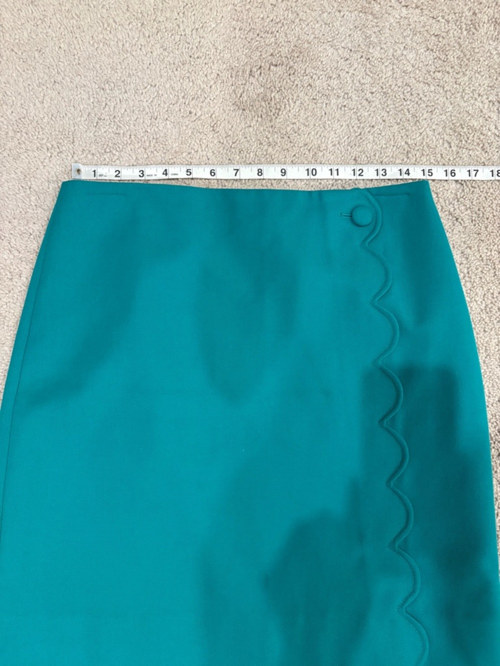 J. Crew Teal Scalloped Pencil Skirt - Picture 5 of 7
